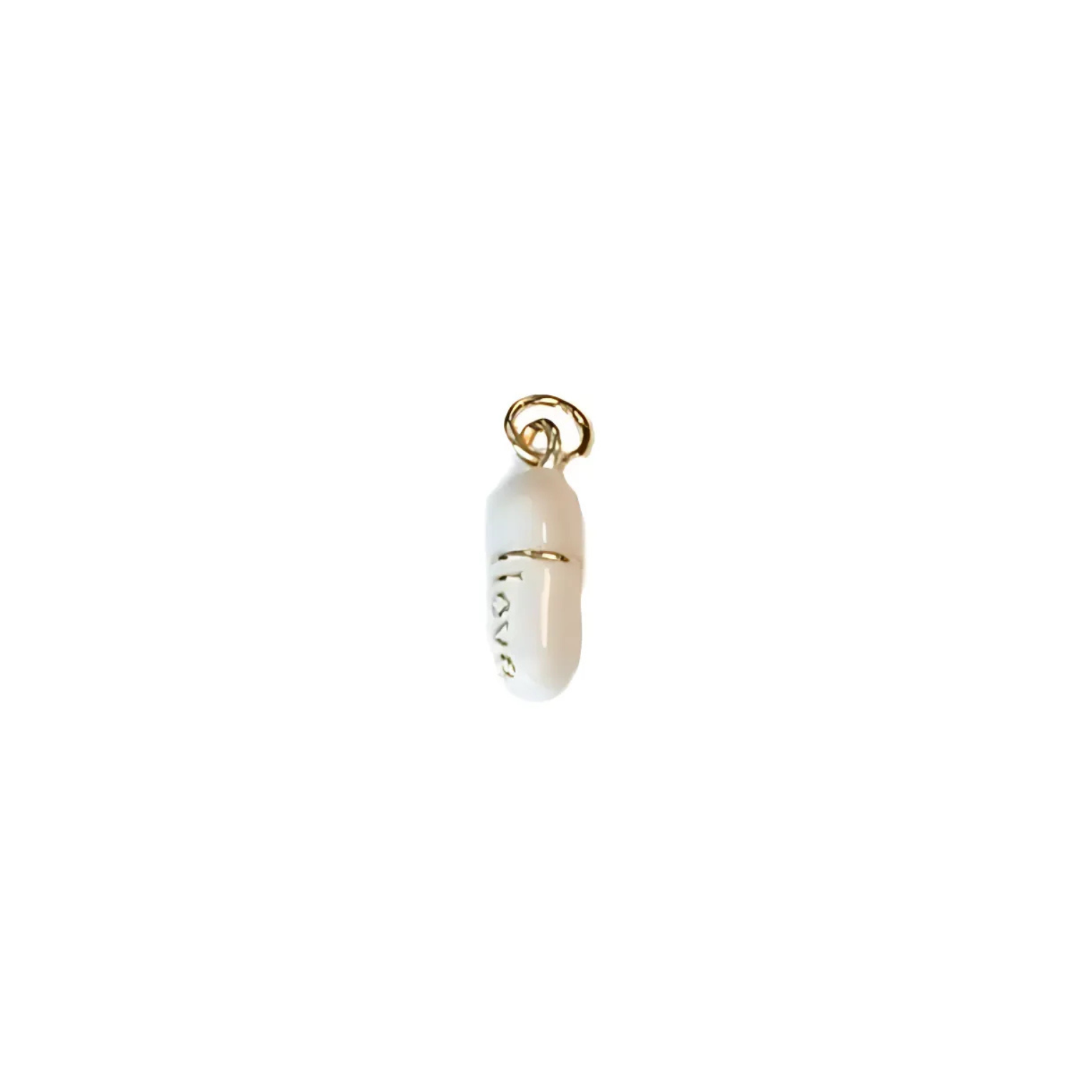 Gold White Love Pill Charm