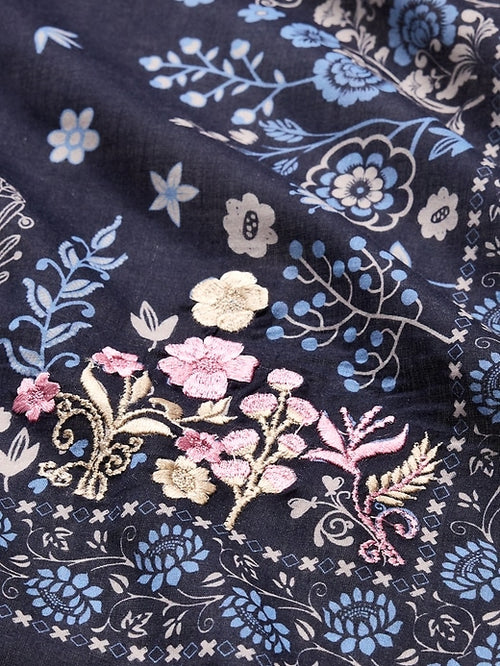 Load image 1 in gallery view. Cotton Scarf/Bandana -  Navy Rose