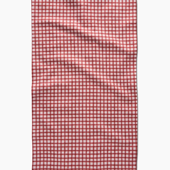 Geometry Kitchen Tea Towel - Fireside Plaid Red