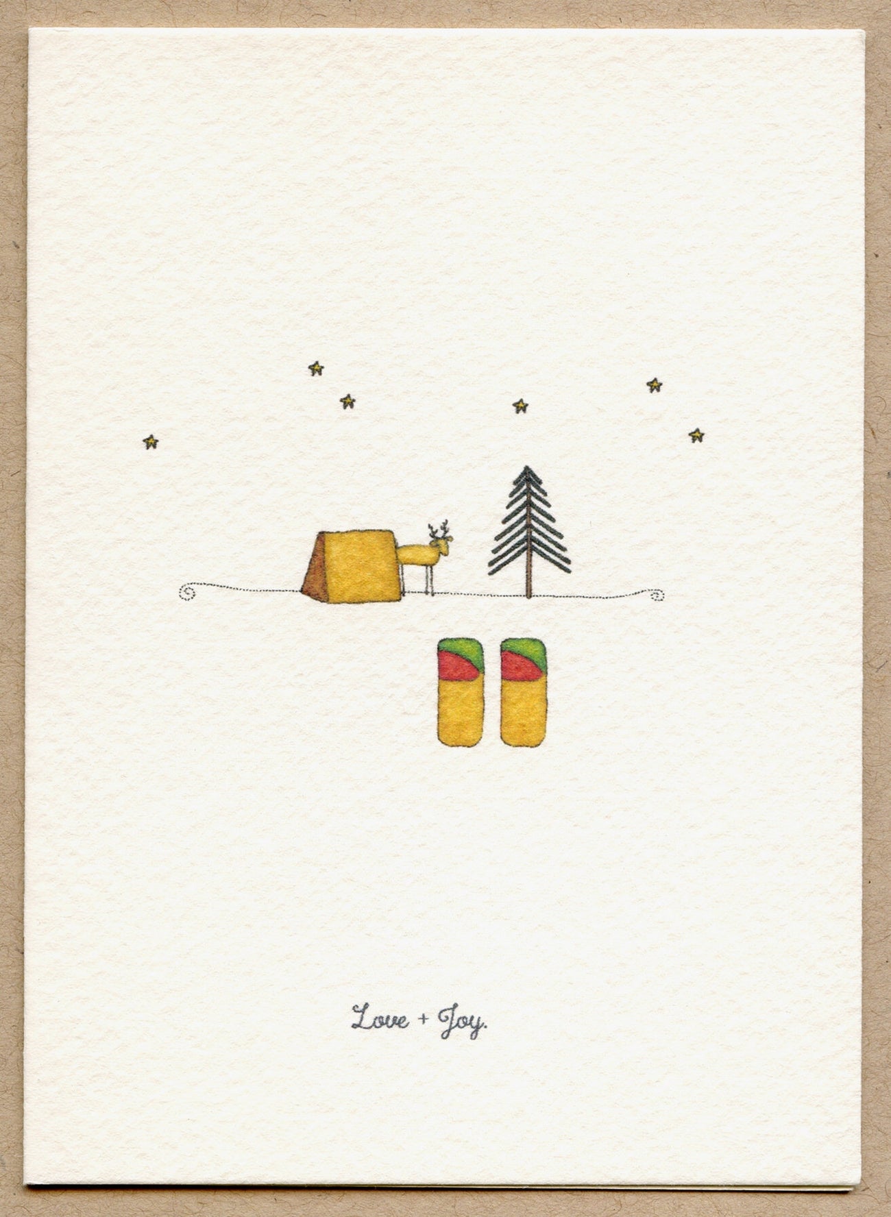 Six Cards of Holiday Greetings- Set of 6 Notecards Red