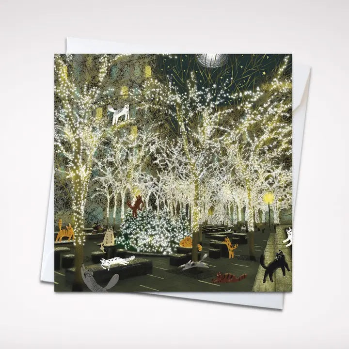 Cats in Whimsical Zuccotti Park Greeting Card
