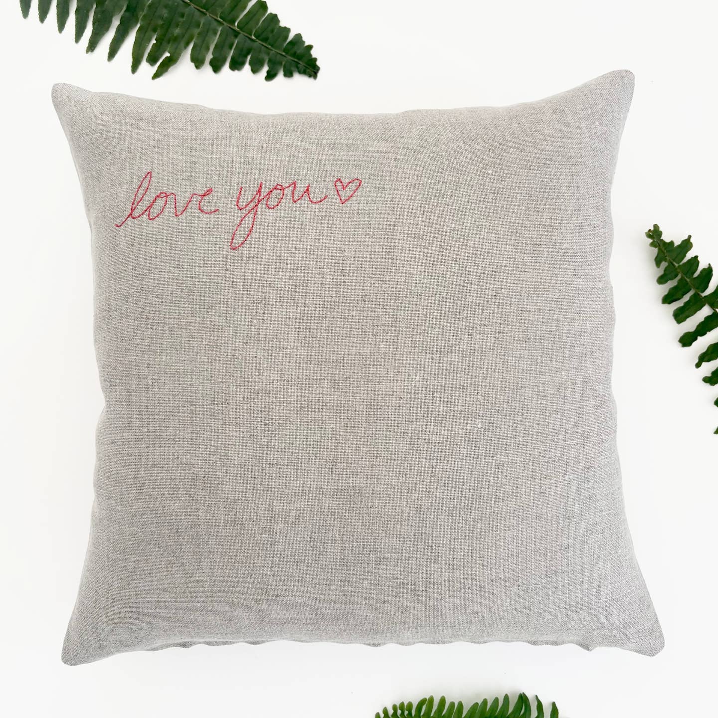 Love You Linen Pillow 14"