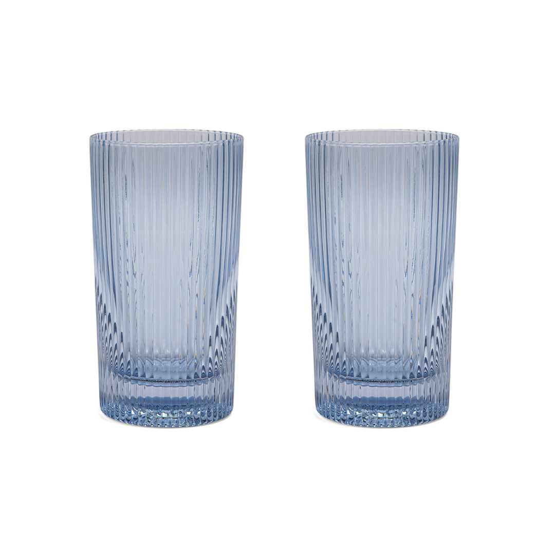 The Stella Highball Glass - Blue - Set of 2 Here's How