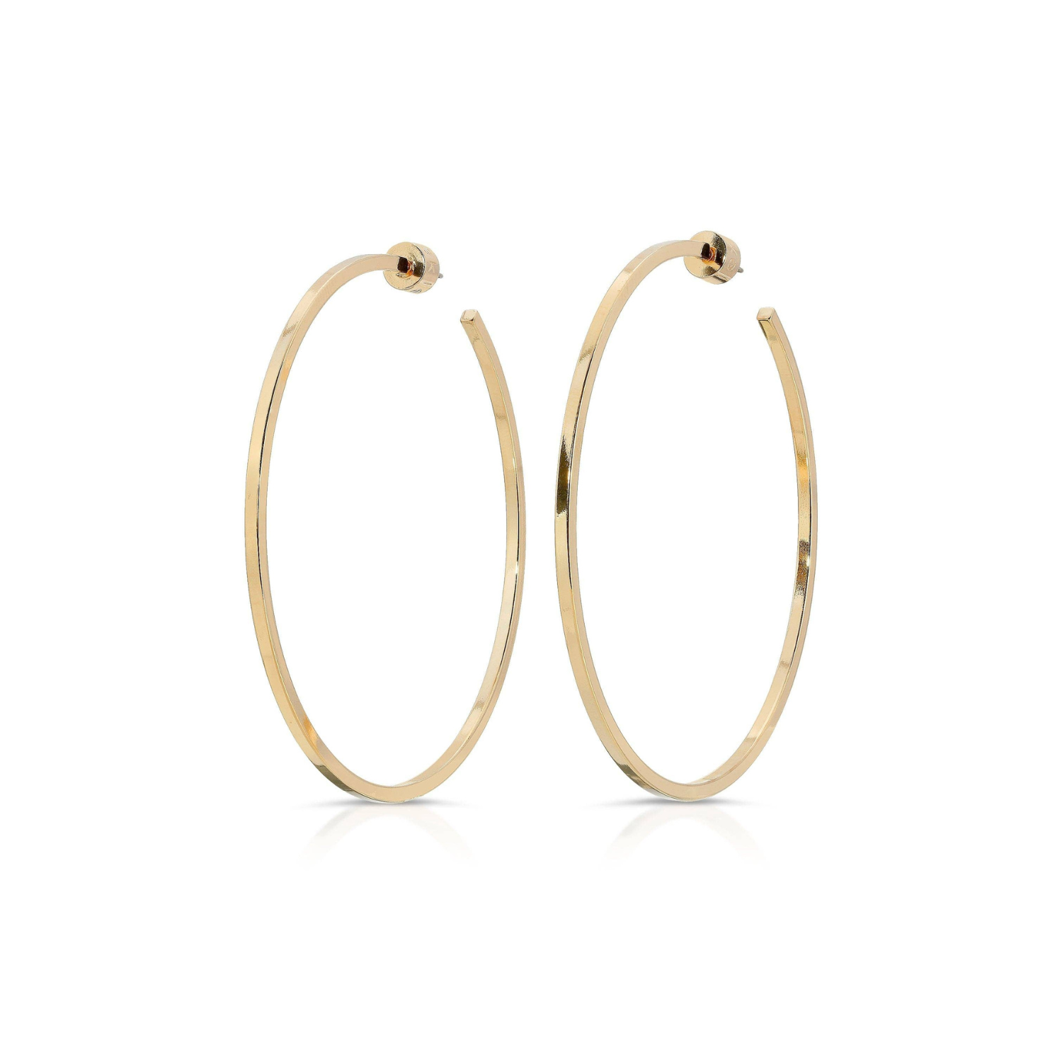 Ava 2.5" Square Wire Hoop Earring - Gold