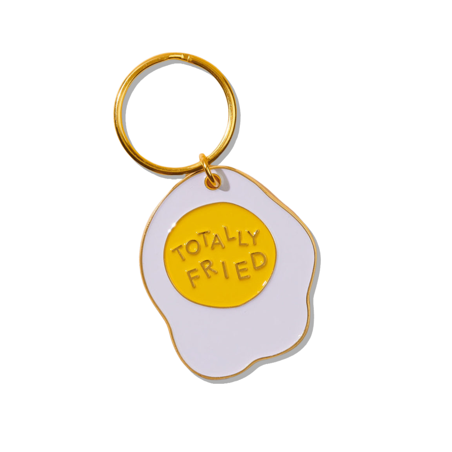 Totally Fried Egg Enamel Food Keychain