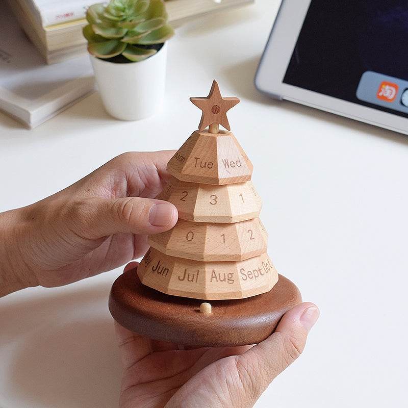 Wooden Christmas Tree Calendar