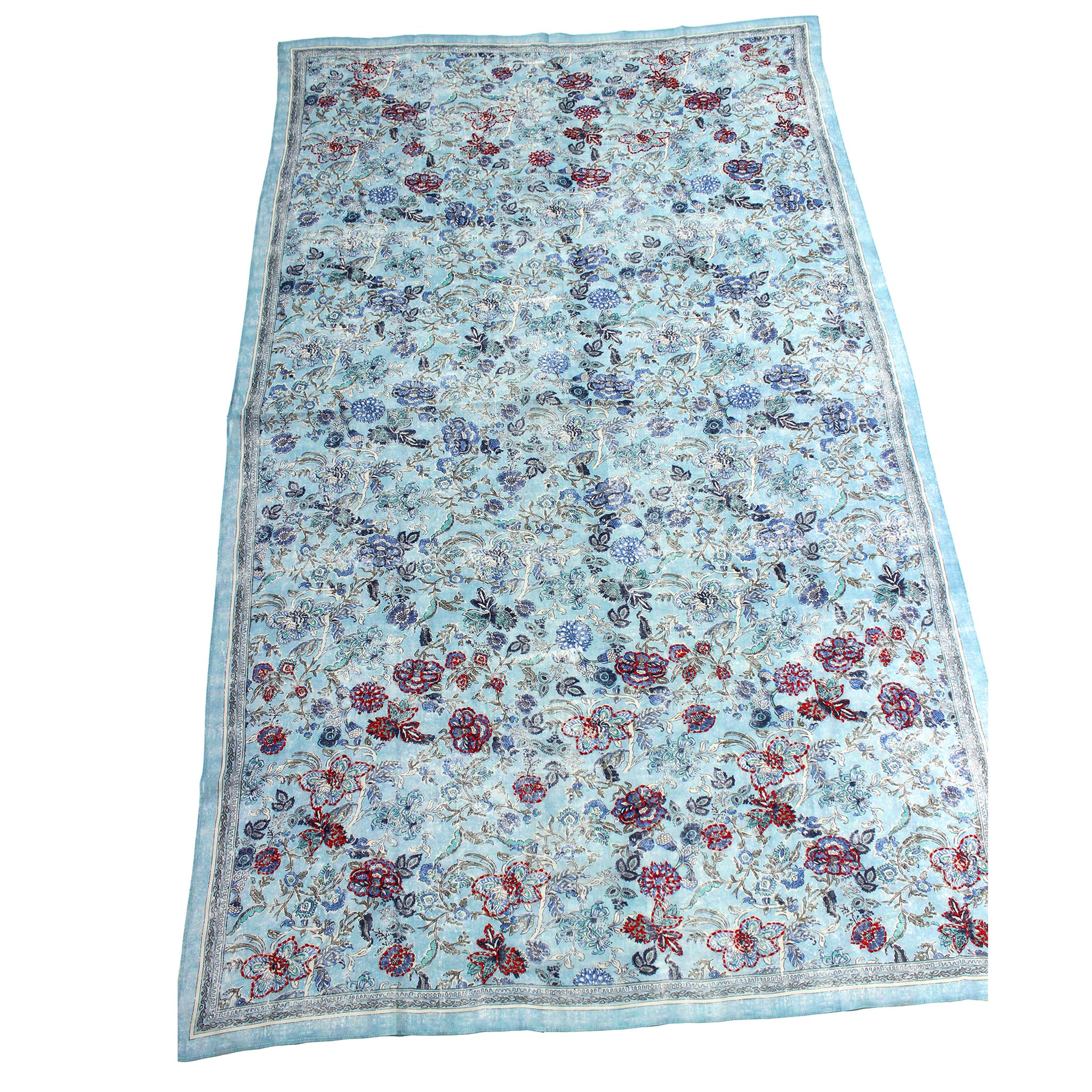 Oblong Floral Scarf -Blue Vismaya Inc.