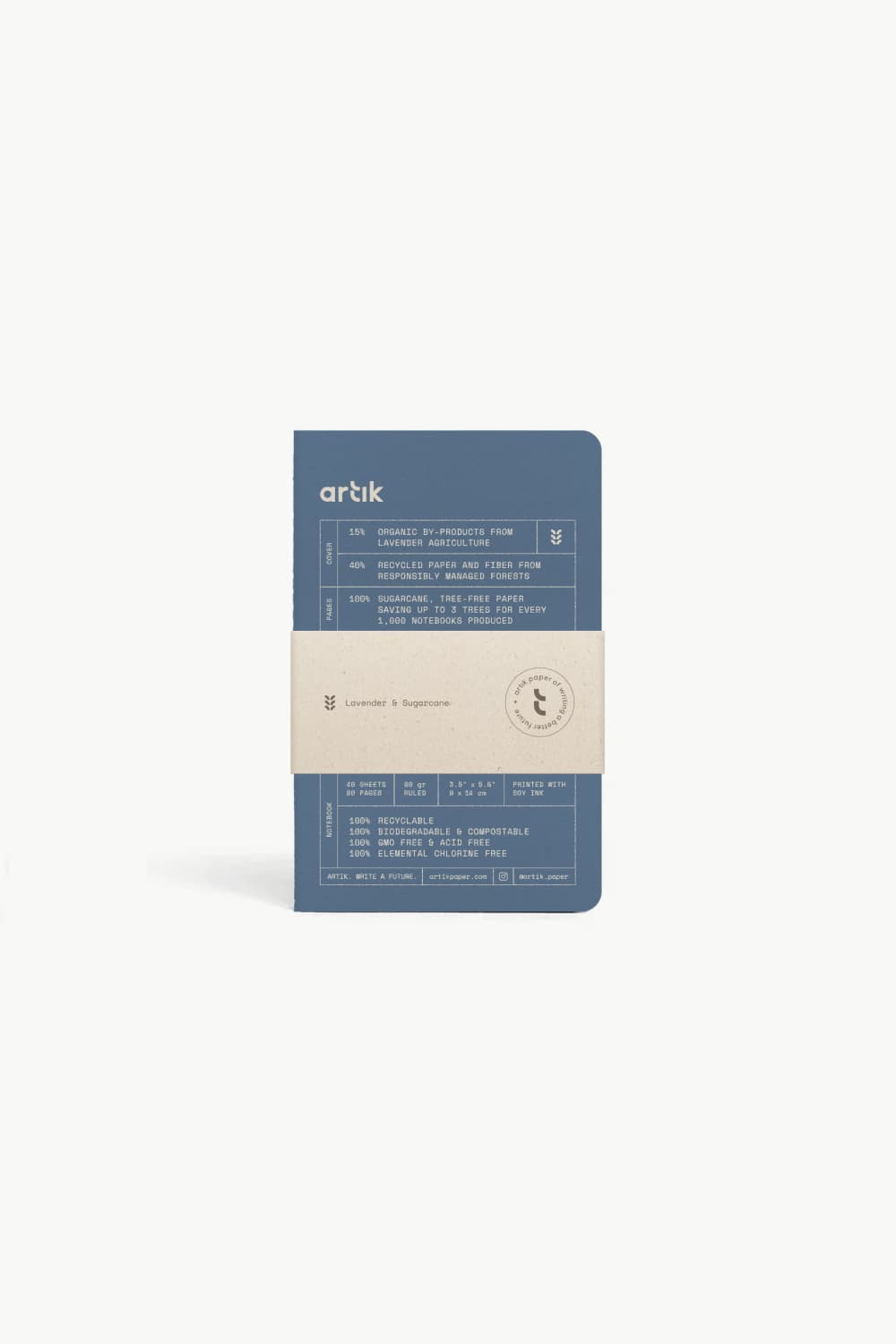 Artik Pack of 3 Pocket Singer Sewn Notebooks - Dotted Keskin Color
