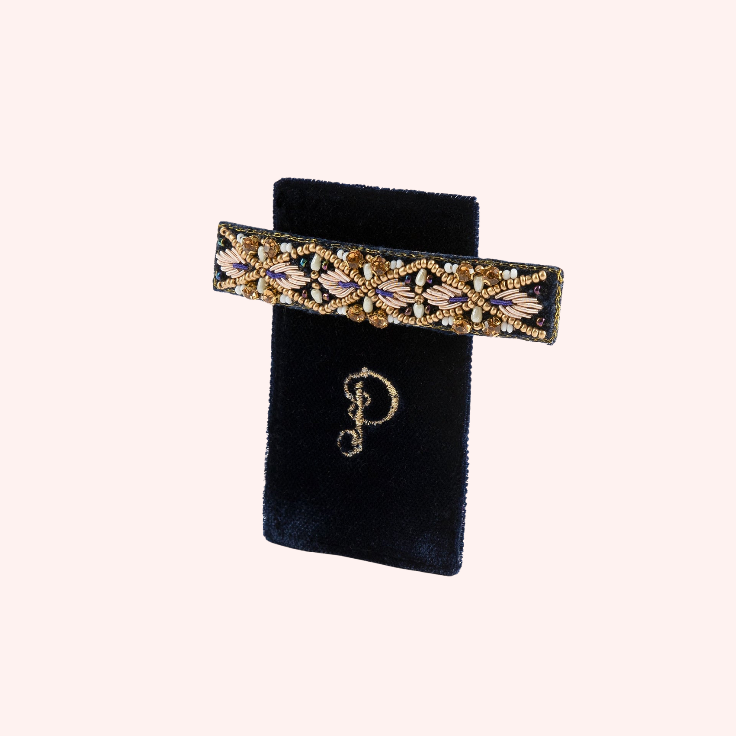 Hair Barette - Chocolate & Mustard