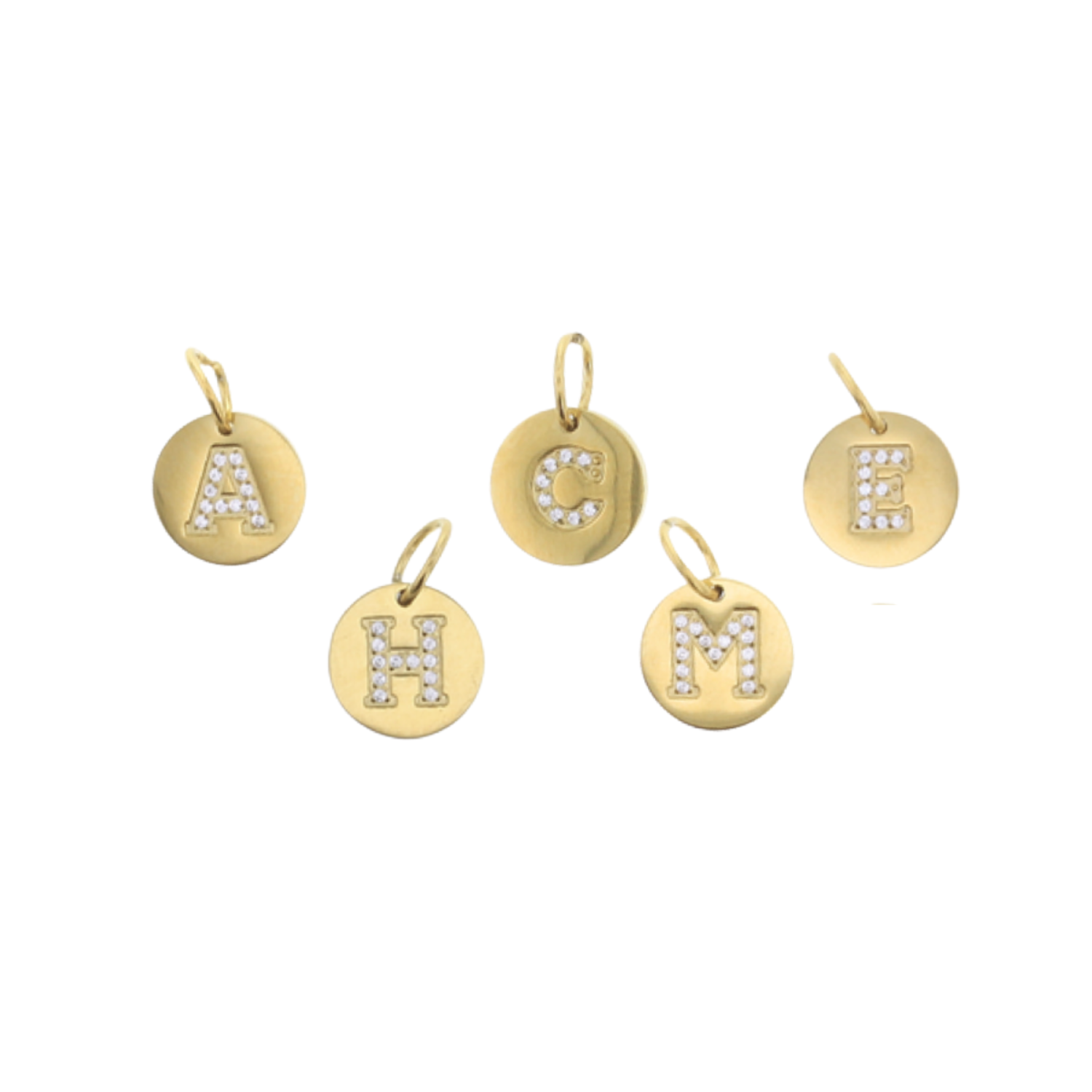 Gold Circle Initial/Letter Charm
