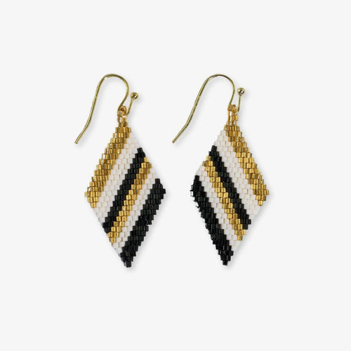 Load image 1 in gallery view. Zelda Angled Stripe Diamond Earrings Ink + Alloy