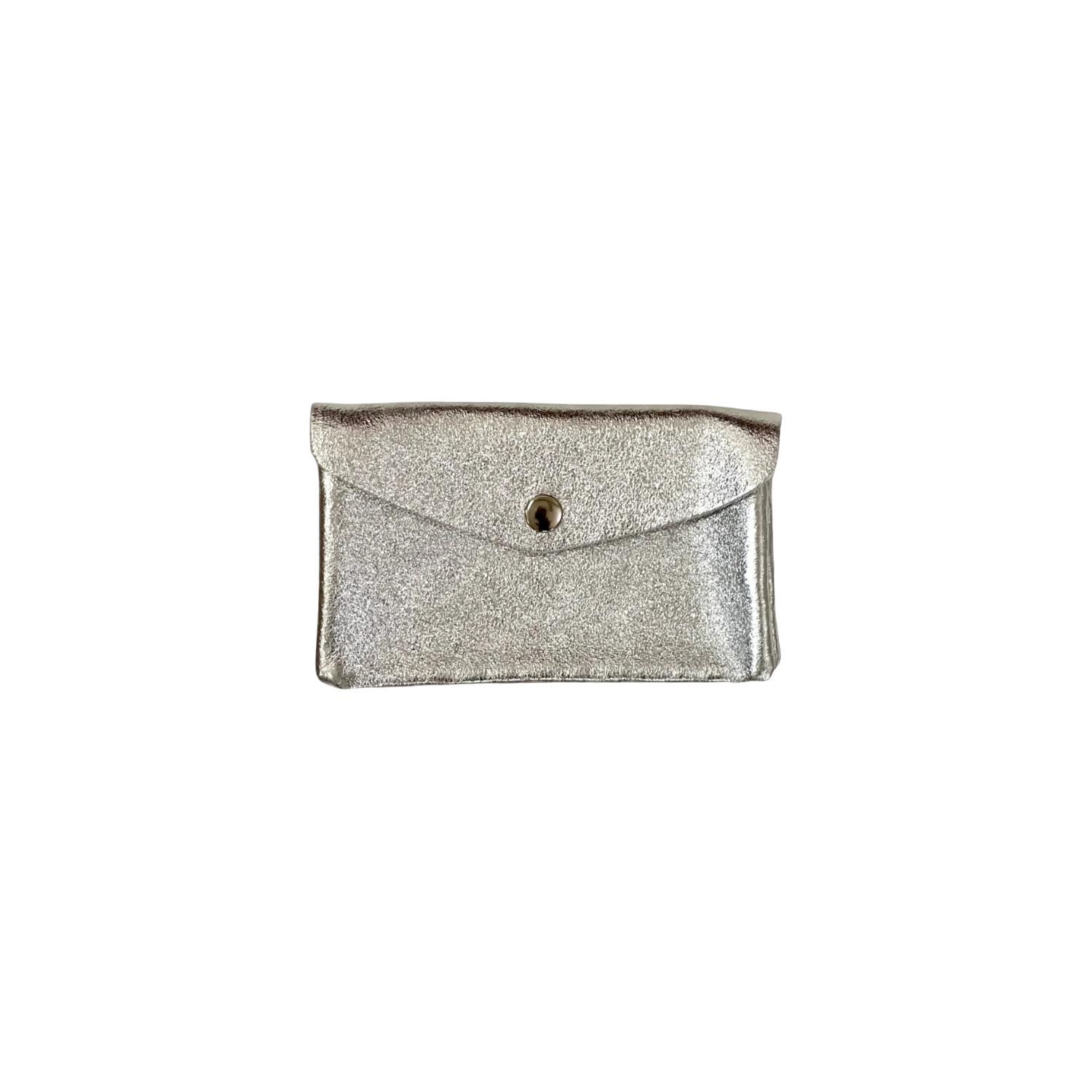 Mini Wallet- Metallic Leather - Silver