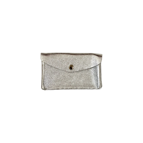 Load image 1 in gallery view. Mini Wallet- Metallic Leather - Silver