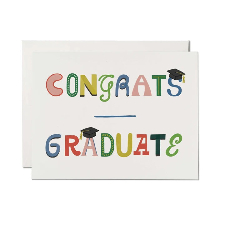 Congrats Graduate Typography Greeting Card
