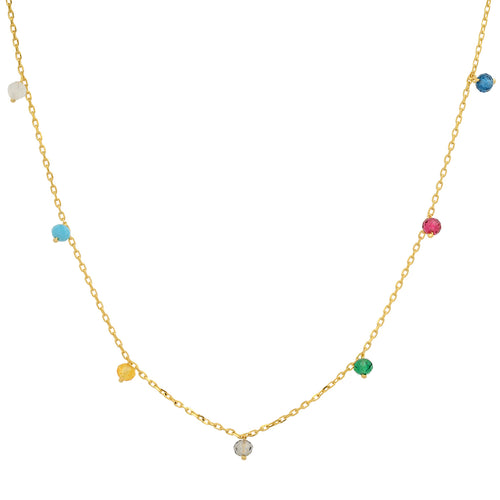 Load image 1 in gallery view. Multi-Colored CZ Station Necklace