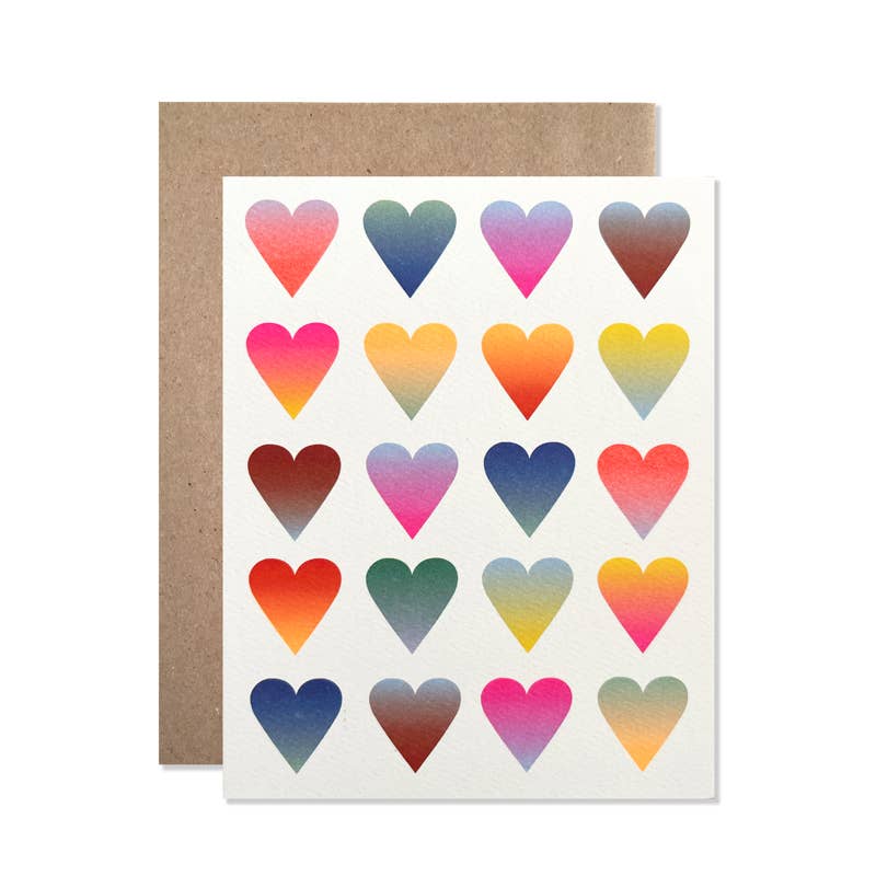 Neon Gradient Hearts Hartland Cards