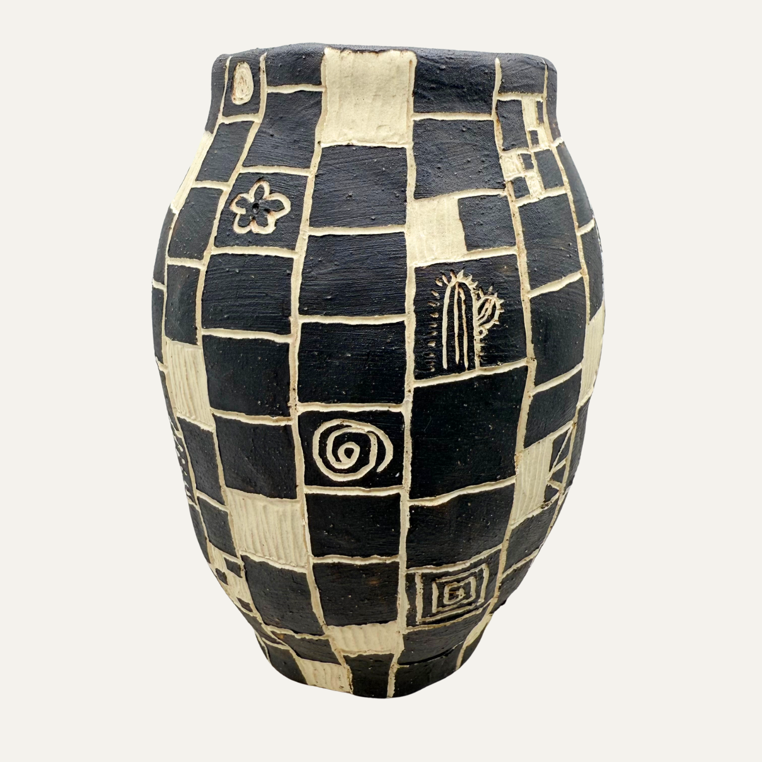 Black & White Mosaic Vase