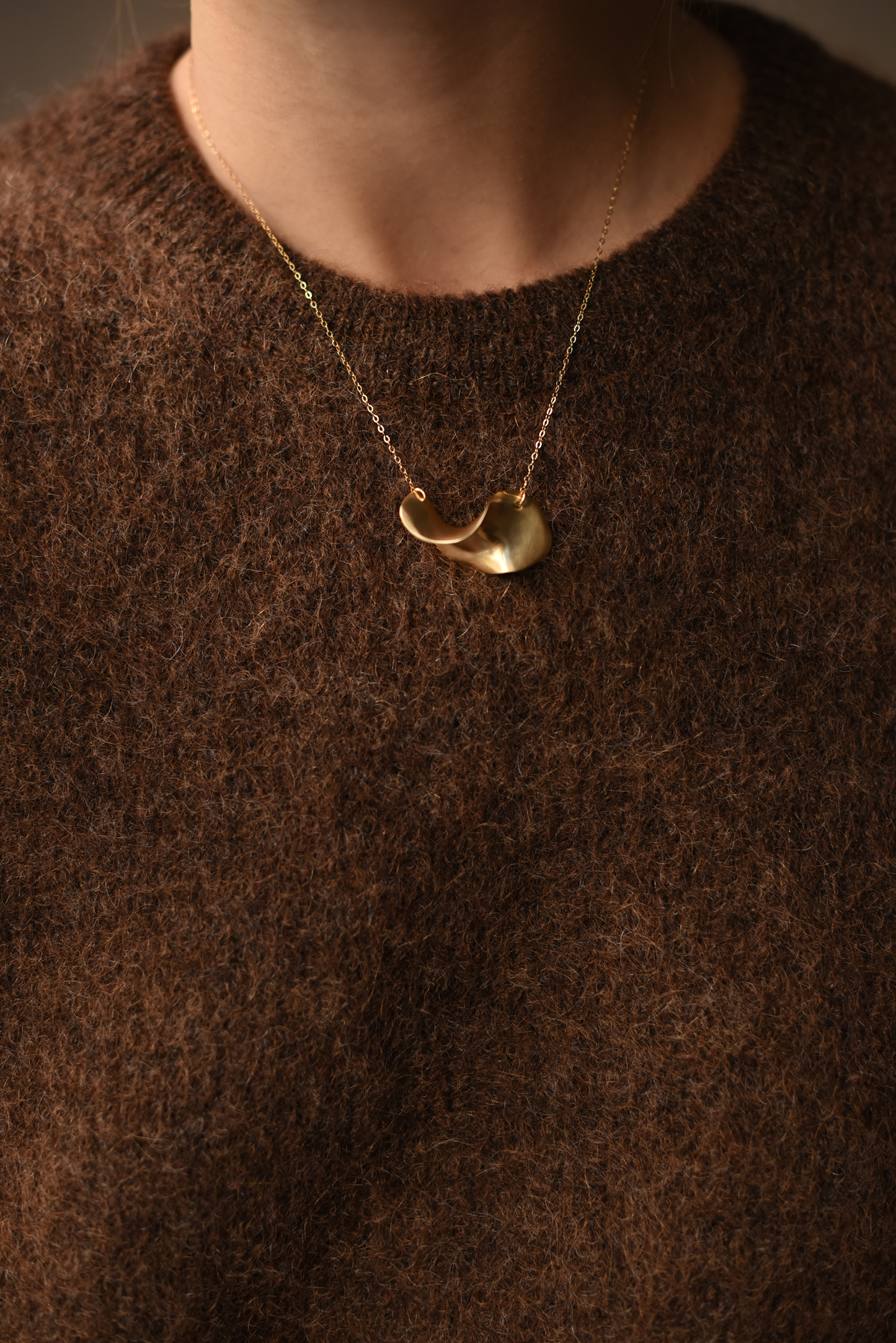 Wave Brass Necklace