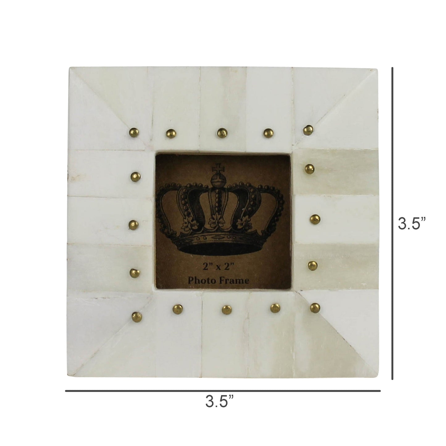 Bone Frame, Brass Rivets- Square