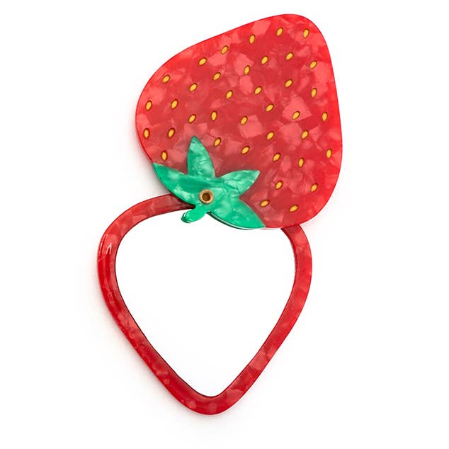 Folding Compact Mirror - Strawberry