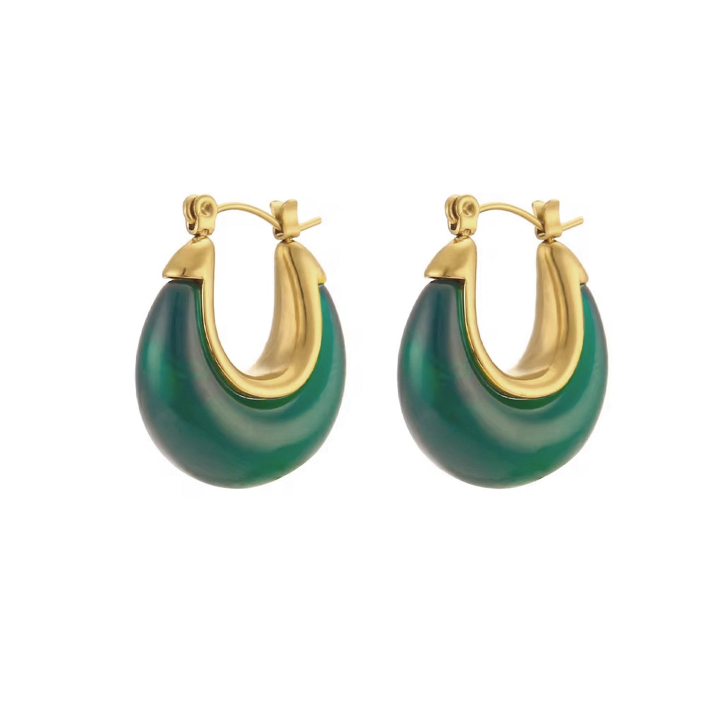 Nina Resin Hoop Earring - Green