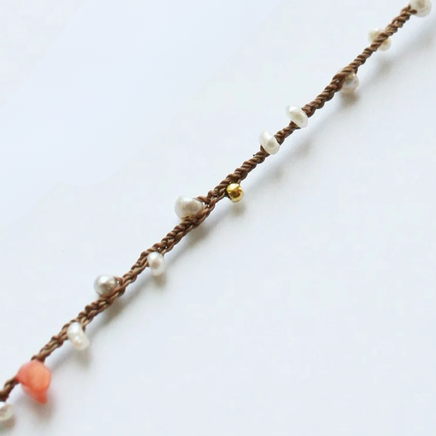 Braid Bracelet - Pearl & Coral