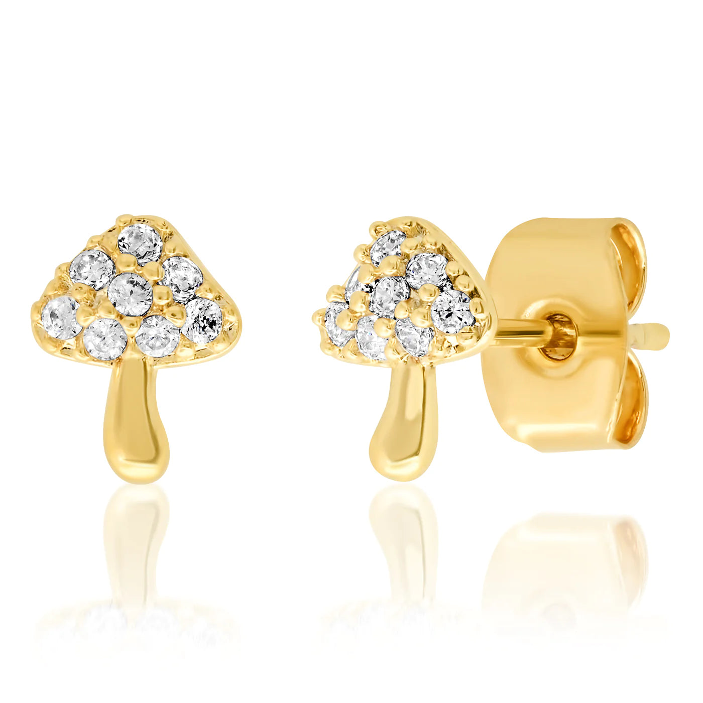 Mushroom Stud with CZ