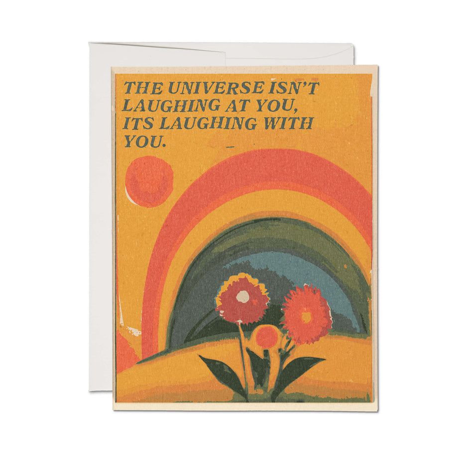 Universe Laughs Encouragement Card