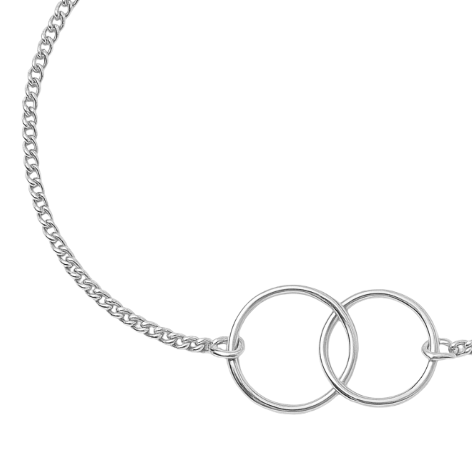 Double Coco Mixed Double Circle Bracelet - Sterling