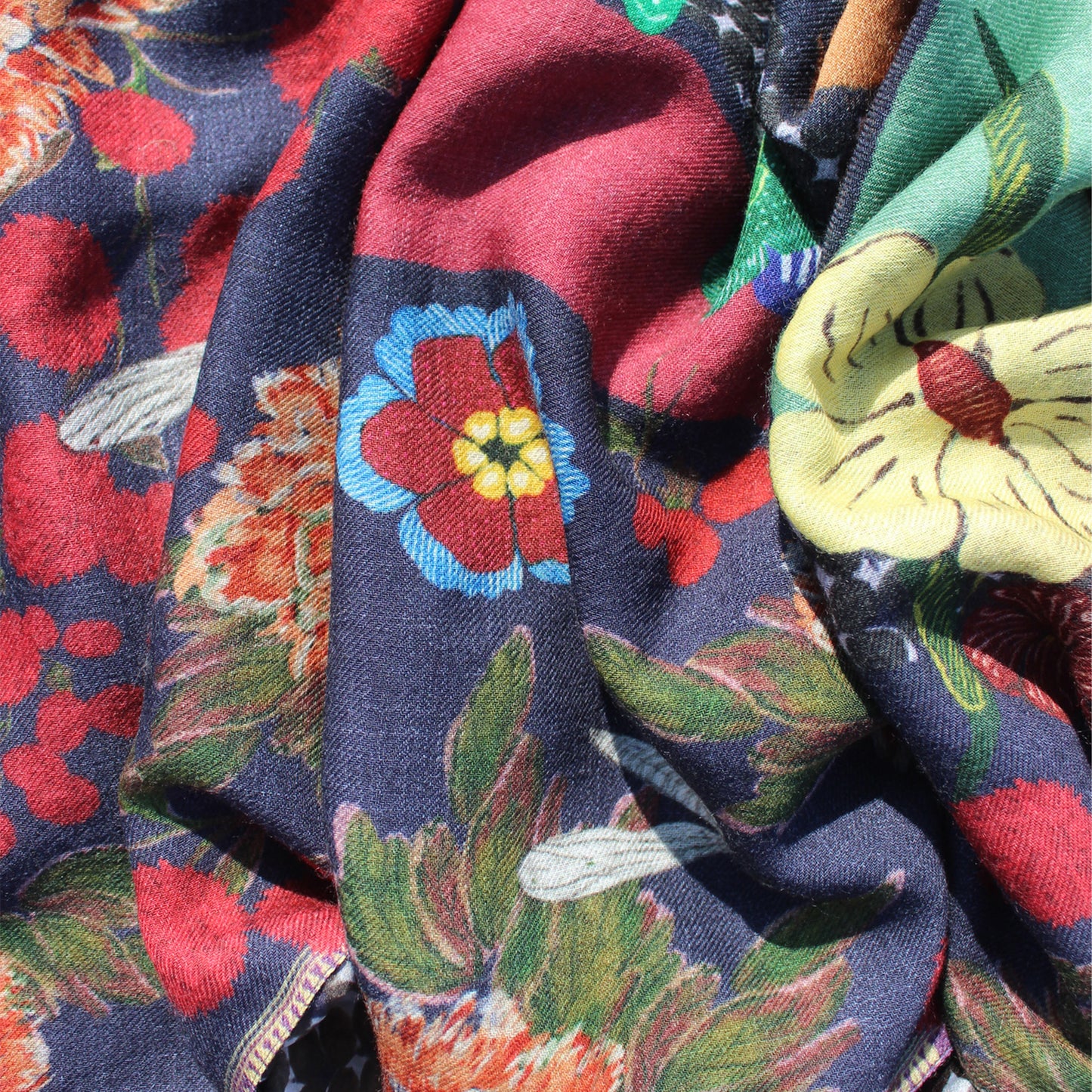 Long Silk Scarf Rustic Indigo