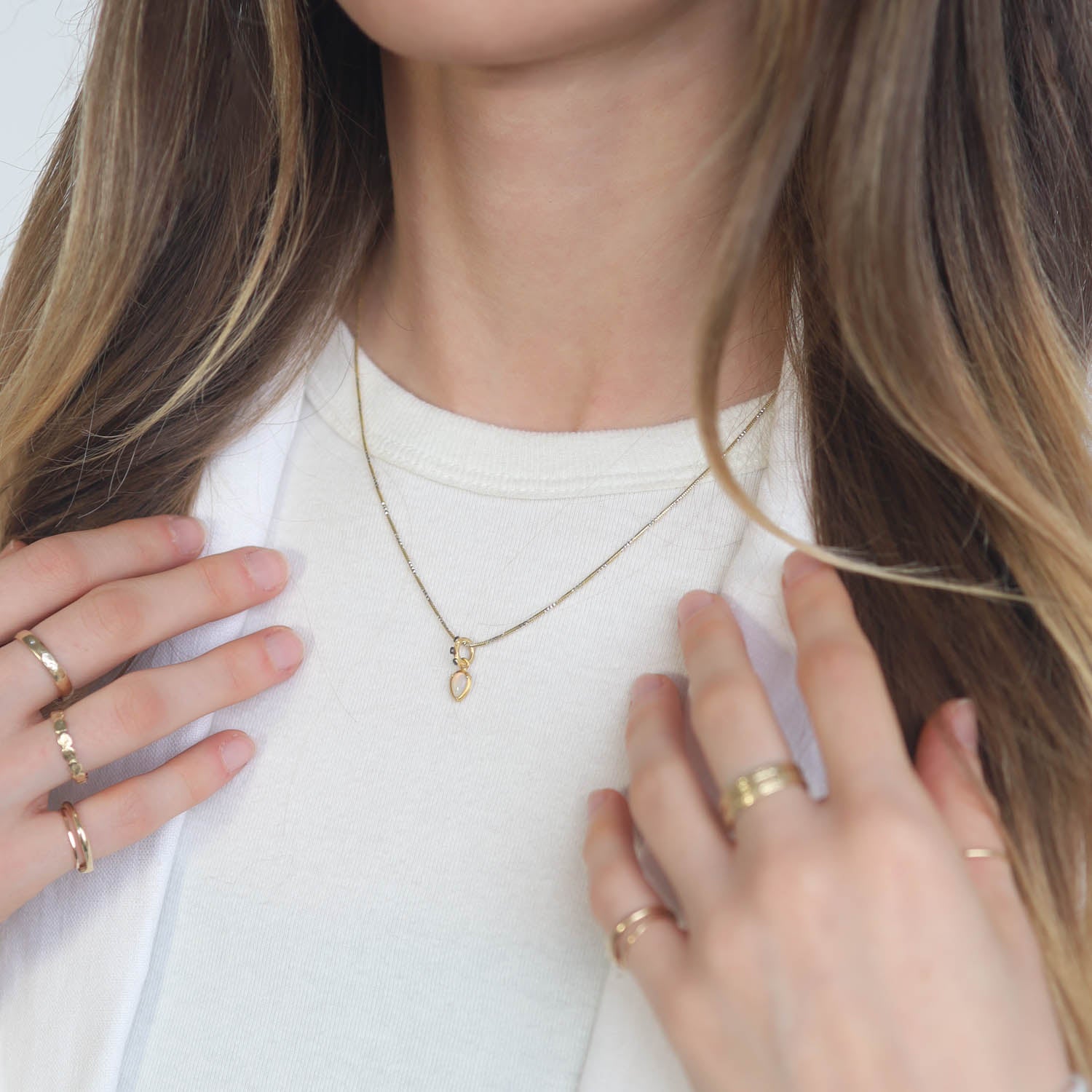 Small Australian Opal Pendant on Oxidized Silver Chain