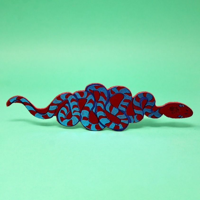 Snake Bookmark- Dark Red