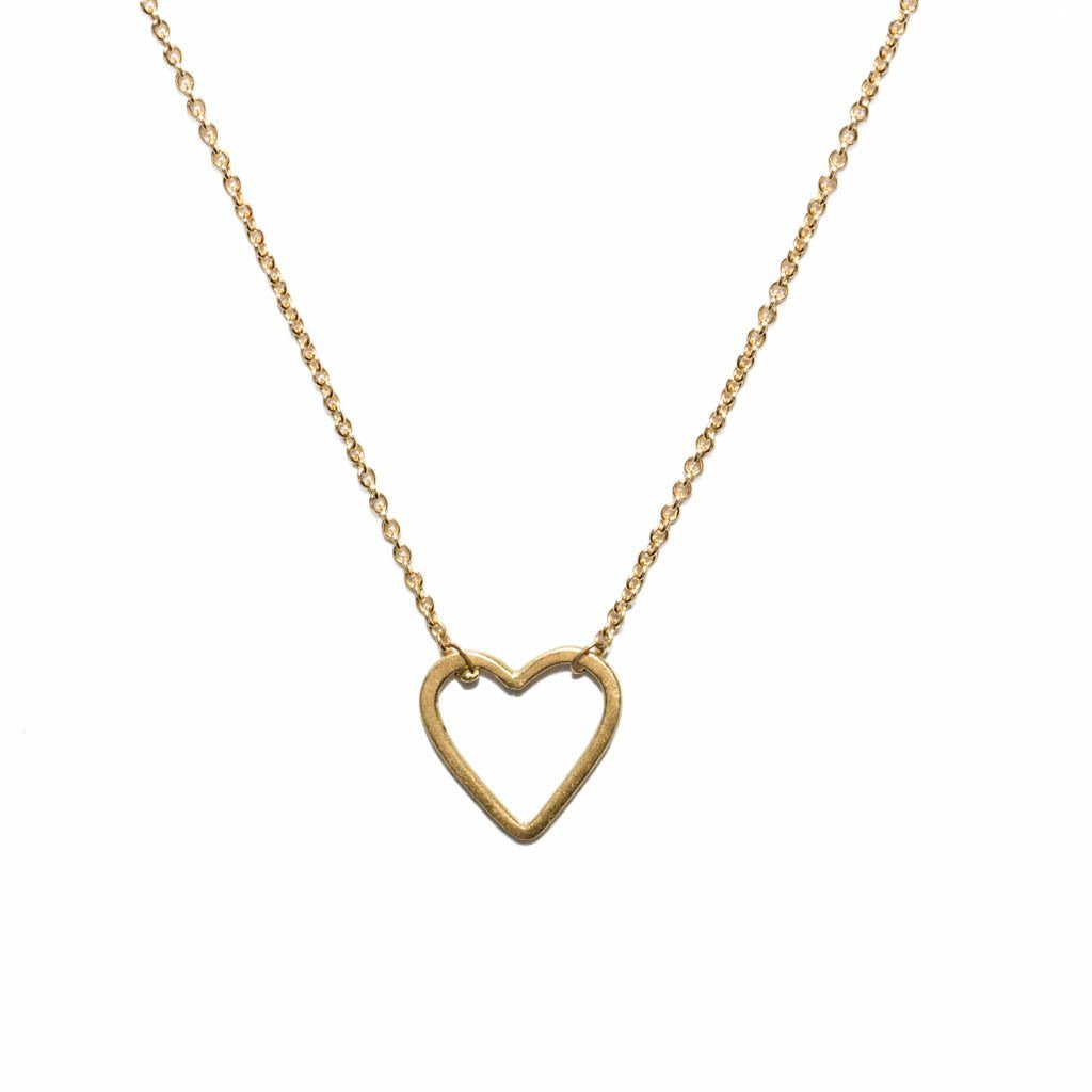 Mini Heart Necklace - 14 Karat Gold - 16" - Homage Pasadena