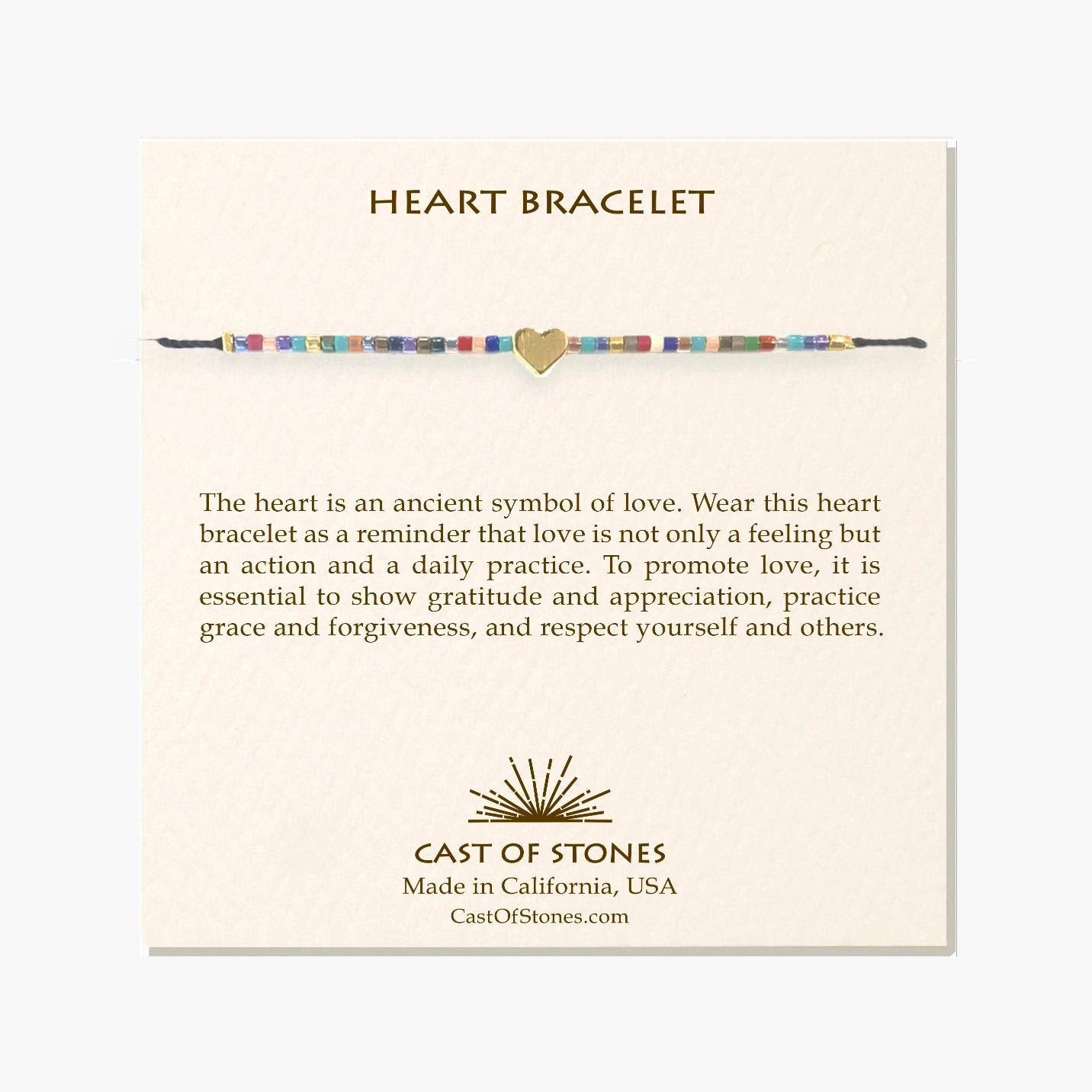 Beaded Heart Bracelet - Bright Cast of Stones