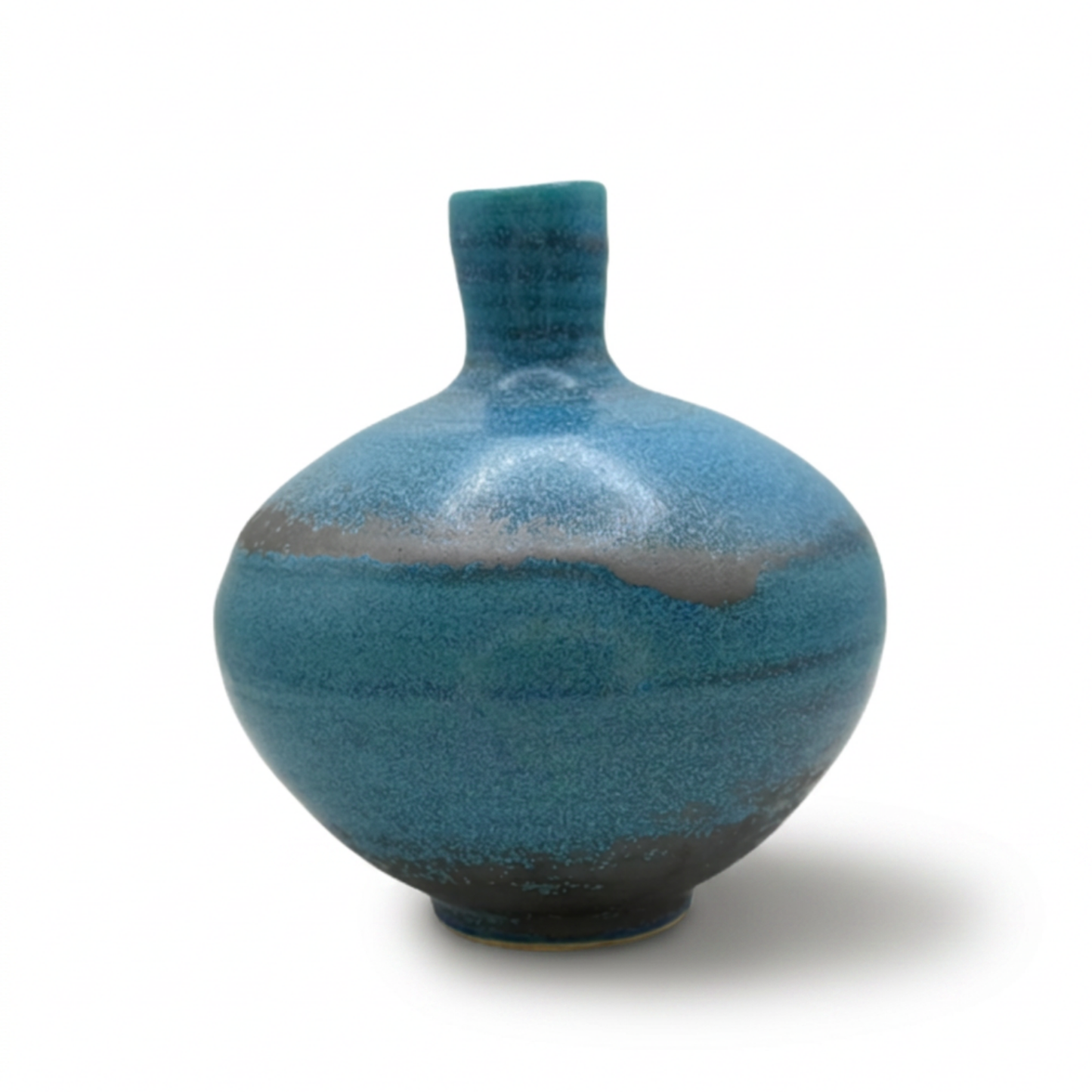 Weed Pot- Turquoise/Brown Ring