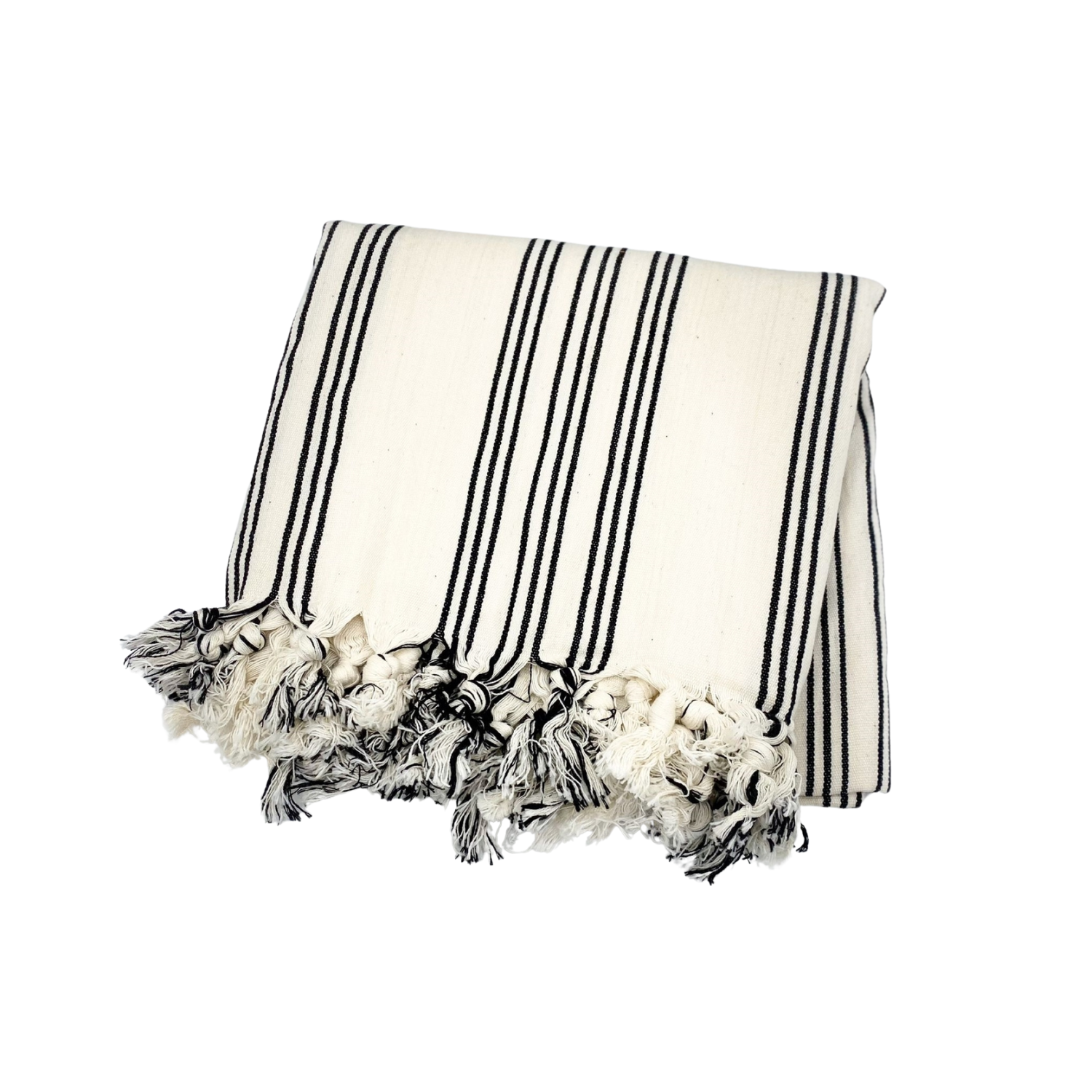 Turkish Cotton Throw Blanket/Towel - Black Stripes Kalkedon Towels