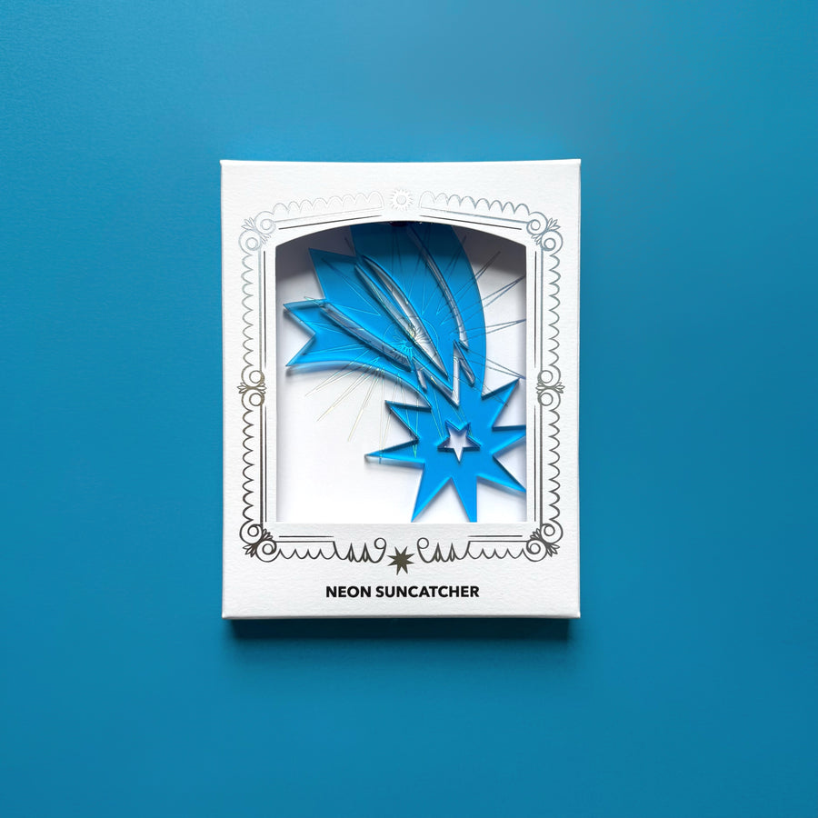 Neon Acrylic Suncatcher - Blue Star