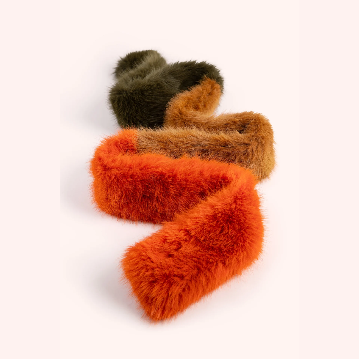 Elsa 3-tone Scarf - Tangerine/Mocca/Olive
