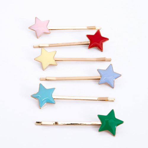 Load image 1 in gallery view. Enamel Star Hair Slides