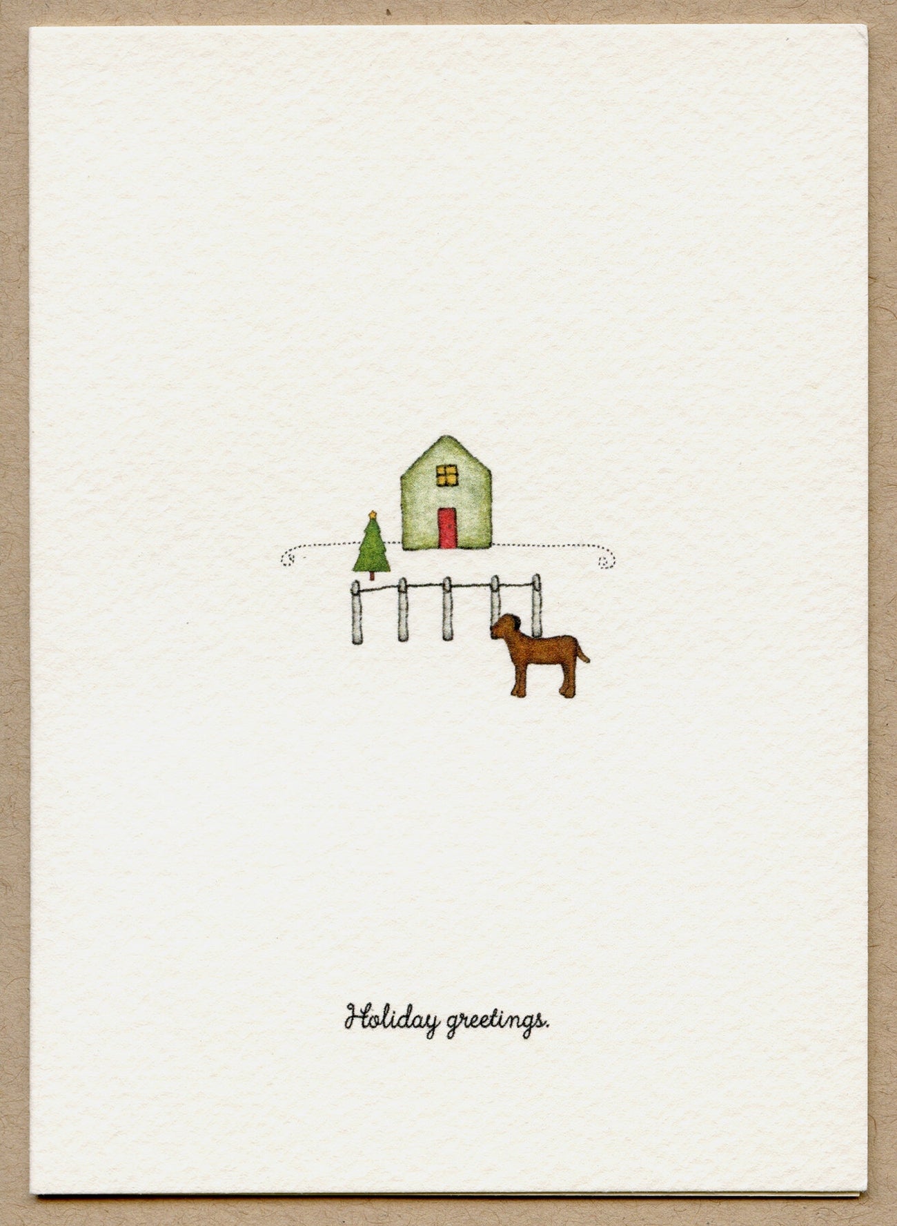 Six Cards of Holiday Greetings- Set of 6 Notecards Red