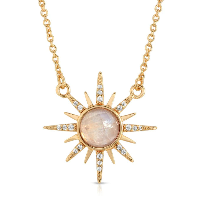 Gemstone Starburst Necklace - Moonstone