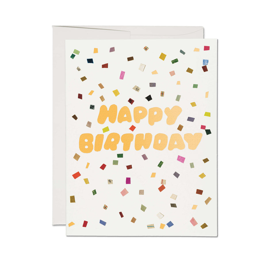 Colorful Confetti FOIL Birthday Card