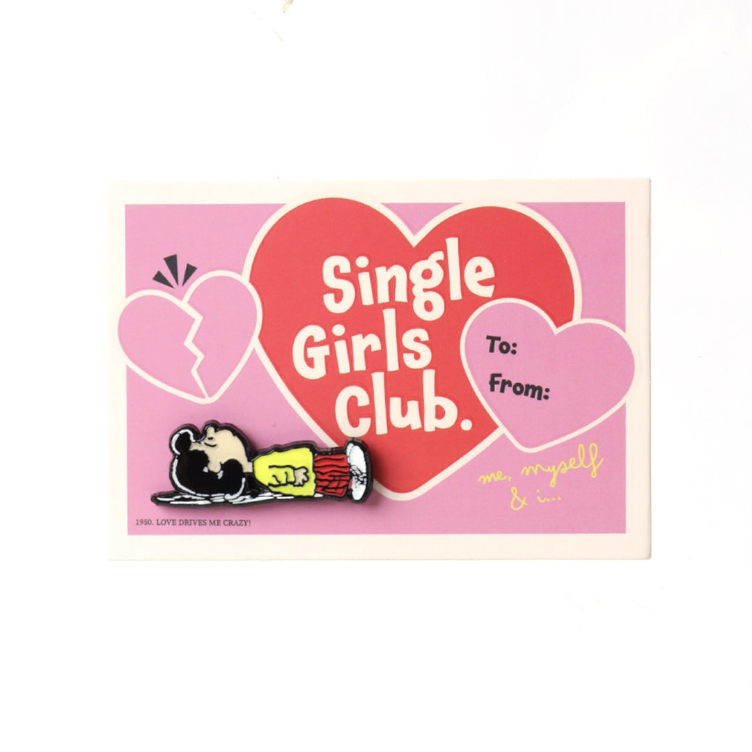 Lucy Valentines Day Single Girls Pin Card