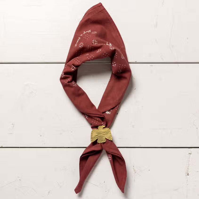 Hand Dyed Cotton Bandana - Maroon - "Blaze a Trail"
