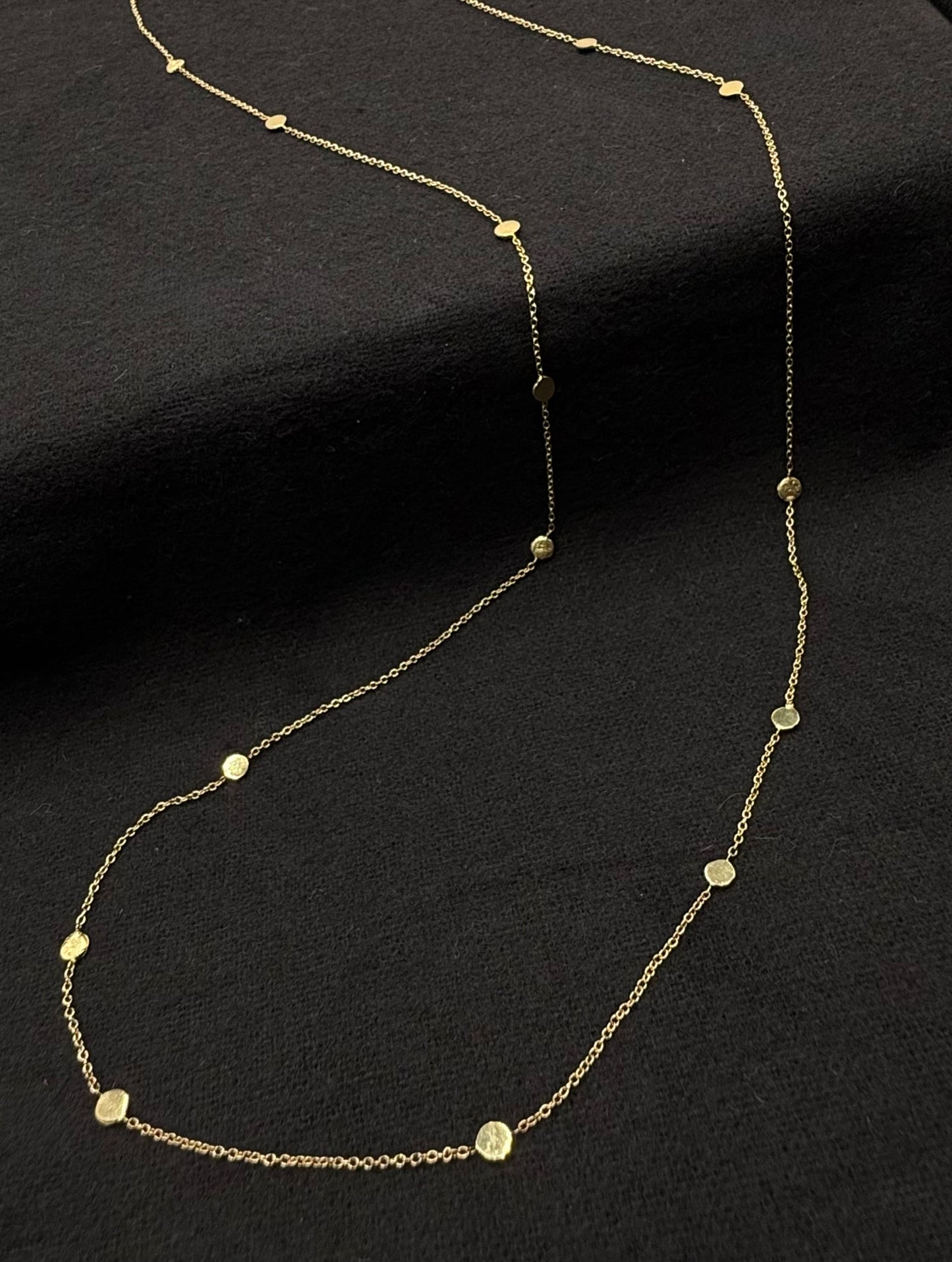 Polka Dot Necklace, 14 Karat Gold - 32"
