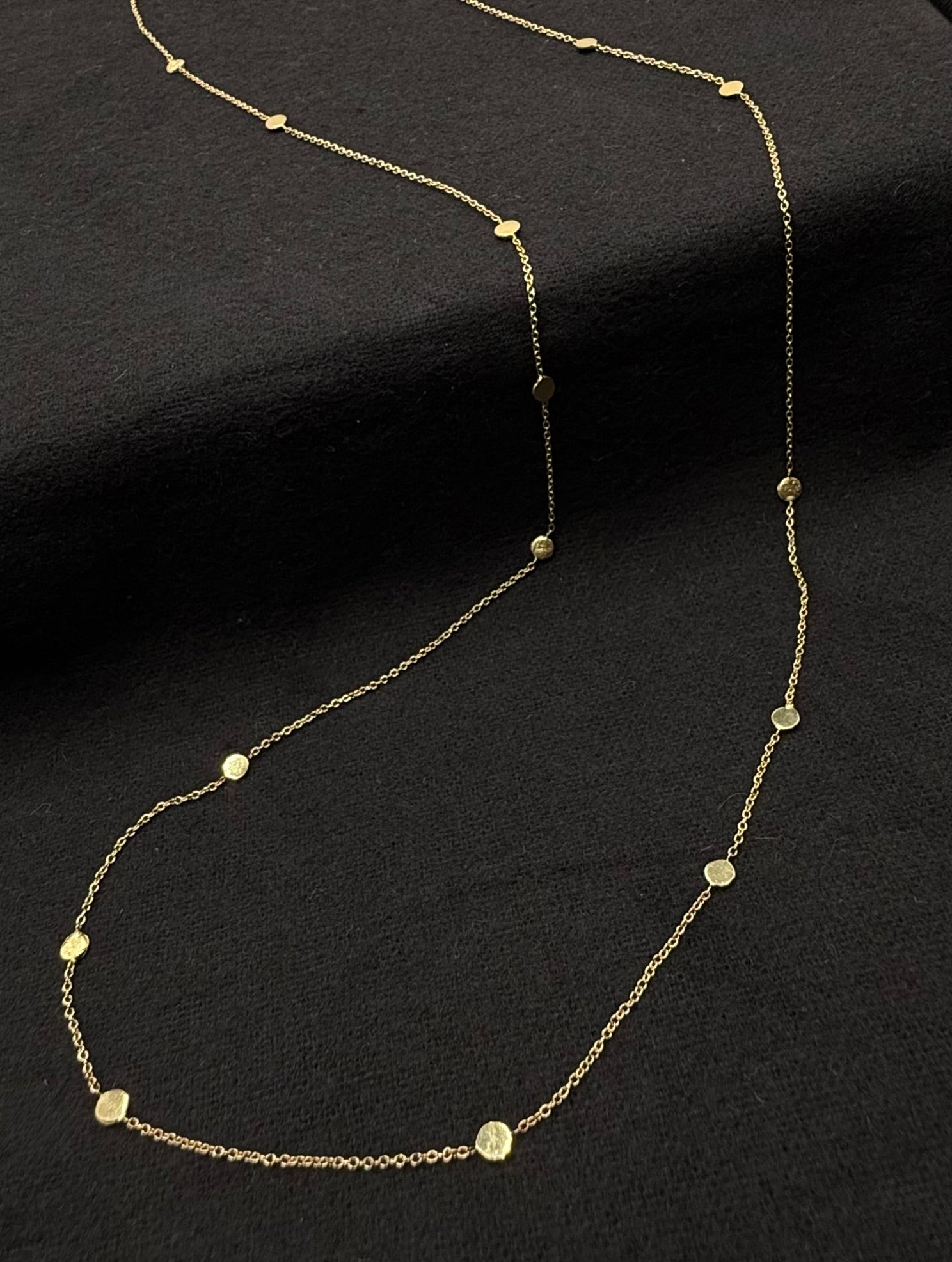 Polka Dot Necklace, 14 Karat Gold - 32"