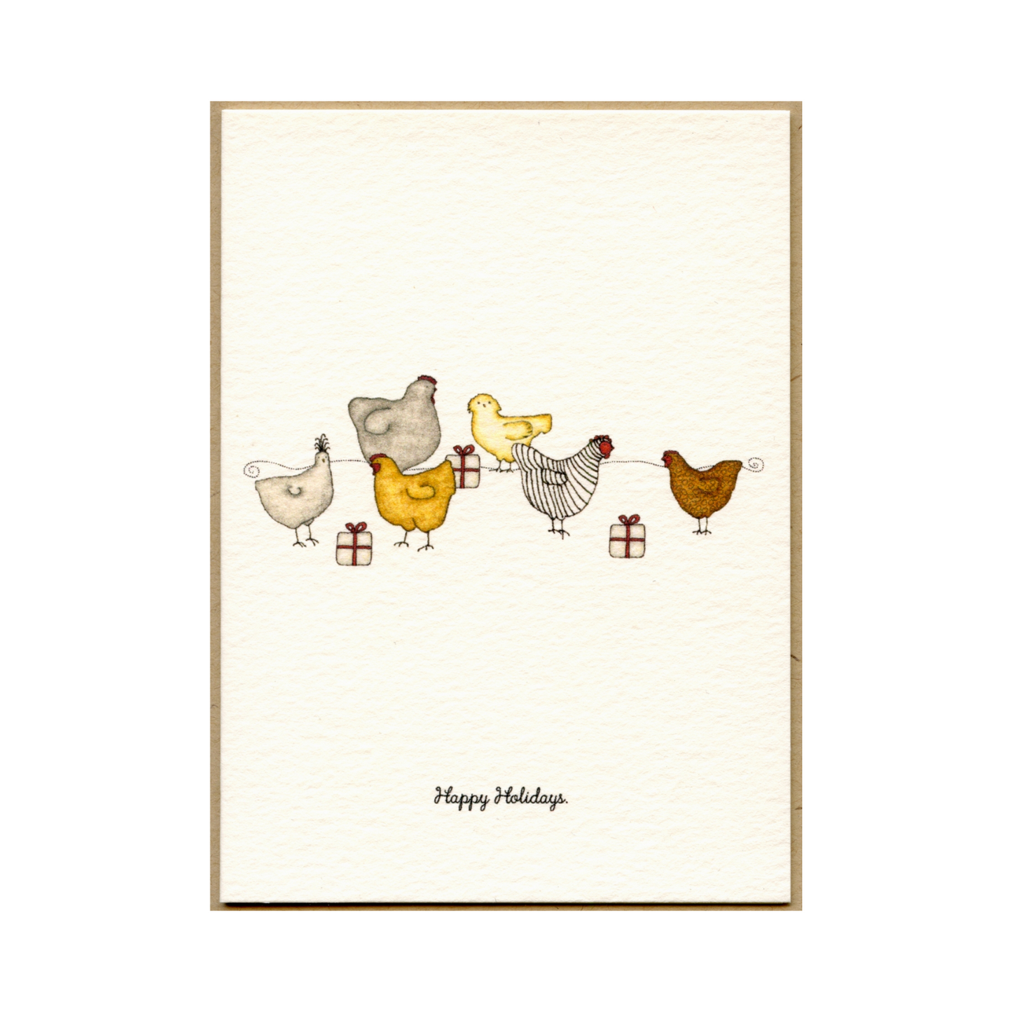 Chickens Celebrate Christmas Boxed Cards Set/6