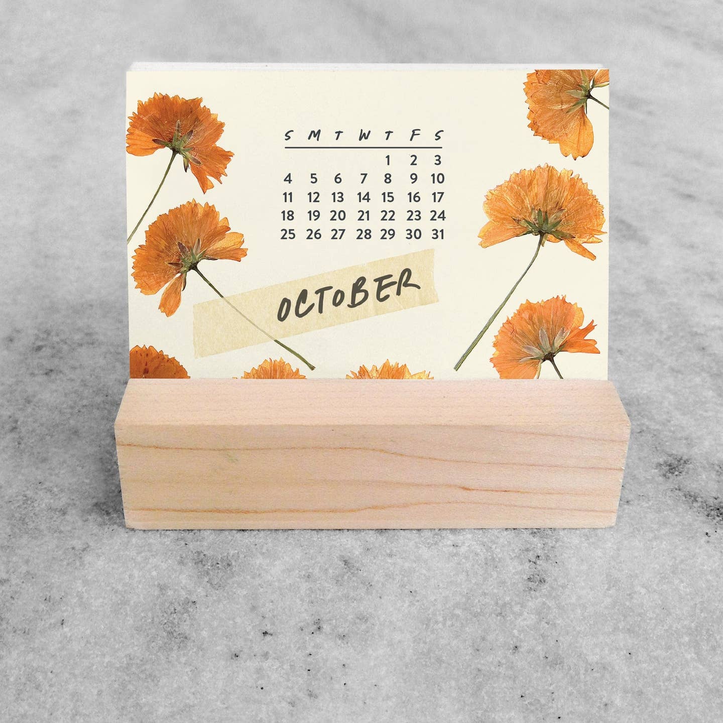 2026 Mini Desk Calendar - Pressed Flowers