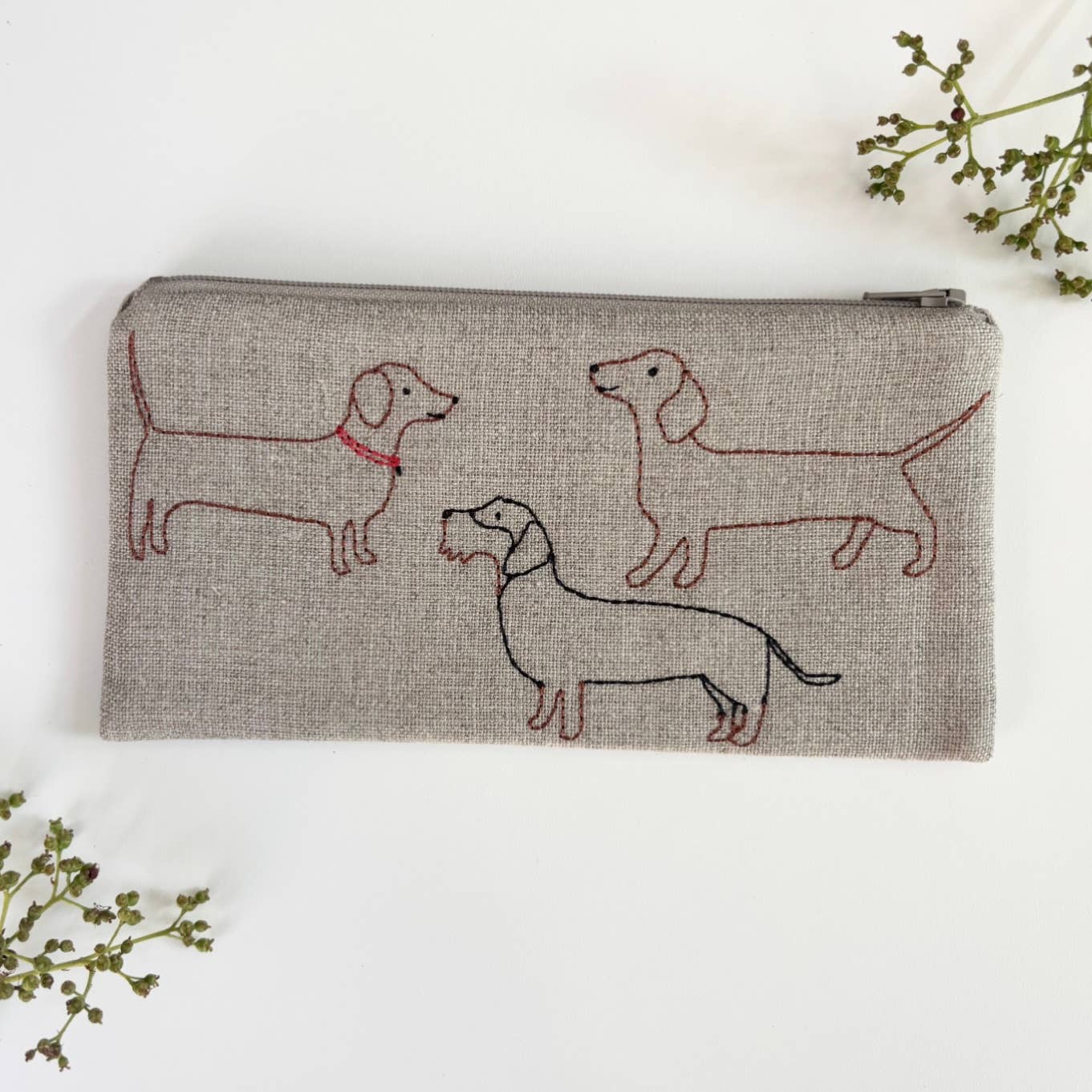 Dogs Linen Pouch - Small