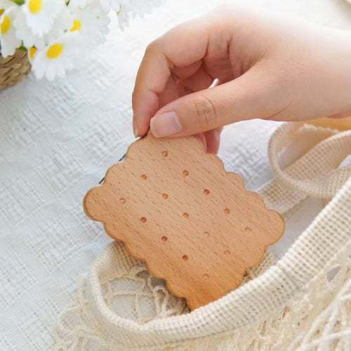 Load image 1 in gallery view. Biscuit Pocket Mirror – Beech Wood